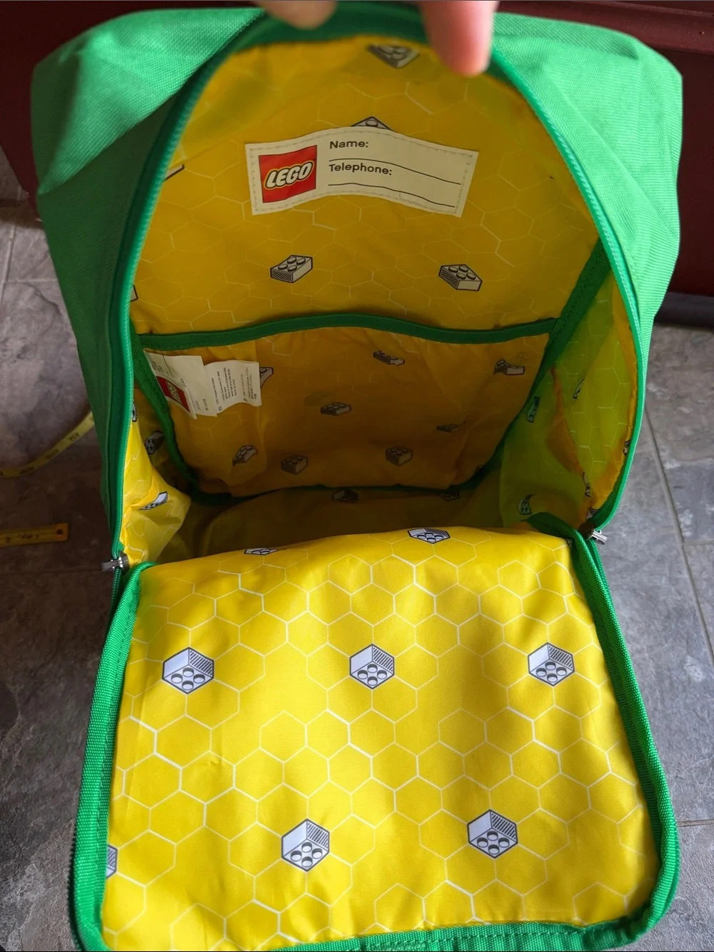 Lego Bright Green Vertical Backpack with Front Pockets